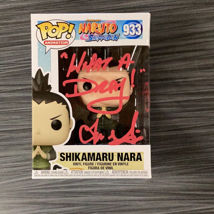 Funko POP! Animation: Naruto Shippuden - Shikamaru Nara (Signed/Tom Gibis/JSA)[Red Signature] #933