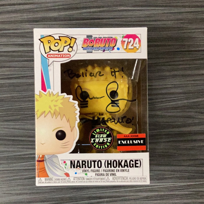 Funko POP! Animation: Boruto: Naruto Next Generations - Naruto Hokage (AAA Exclusive)(GiTD)(CHASE)(Signed/Maile Flanagan/JSA) #724