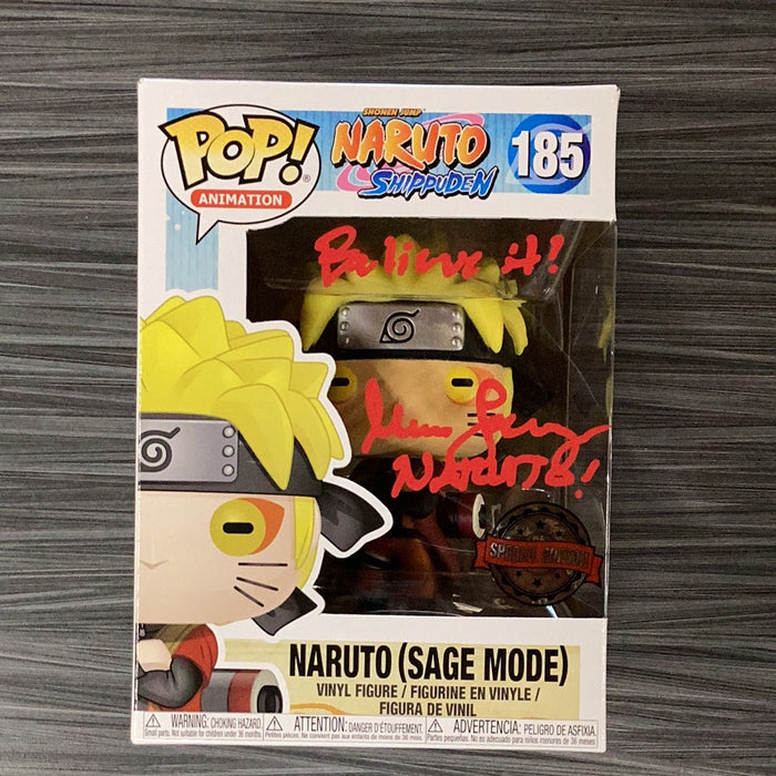 Funko POP! Animation: Naruto Shippuden - Naruto [Sage Mode](Special Edition)(Signed/Maile Flanagan/JSA)[Red Signature] #185