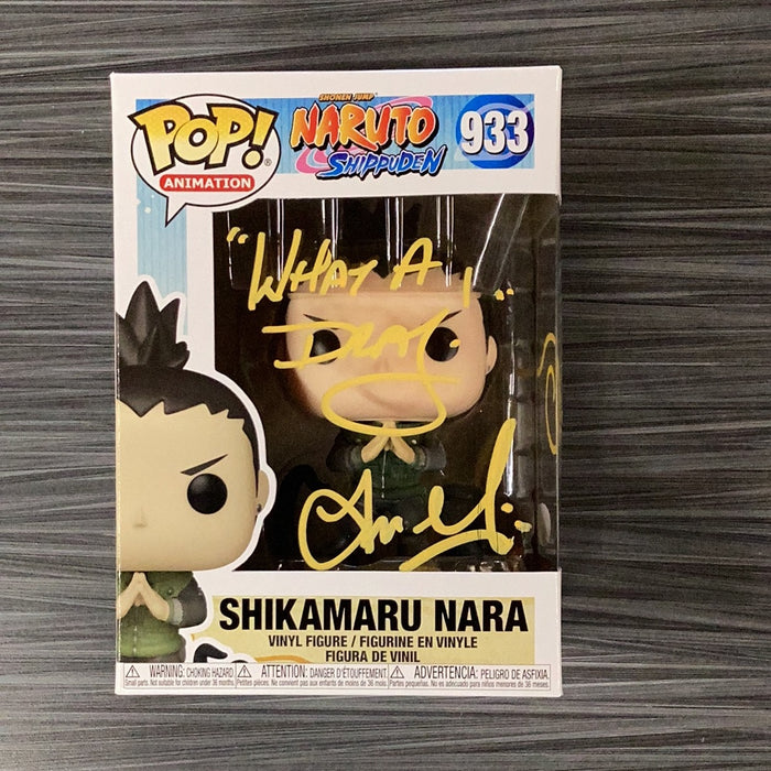 Funko POP! Animation: Naruto Shippuden - Shikamaru Nara (Signed/Tom Gibis/JSA)[Yellow Signature] #933