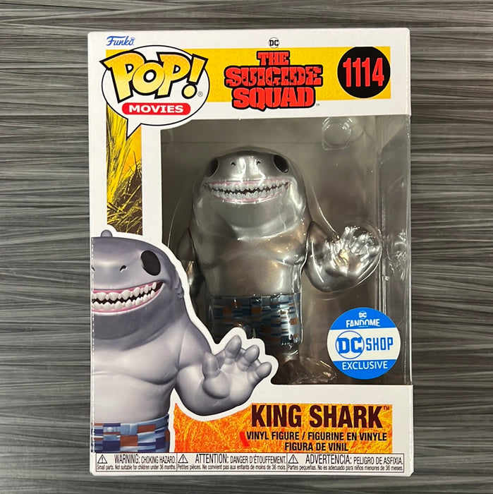 Funko POP! Movies: The Suicide Squad - King Shark [Metallic] (DC Shop)(Damaged Box) #1114