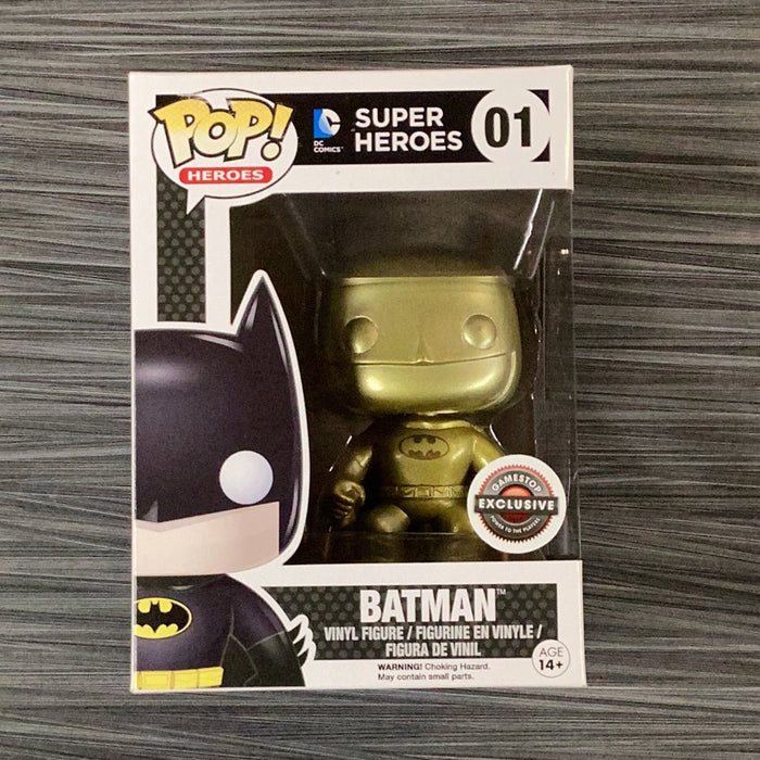 Funko POP! Heroes: Batman [Gold] (GameStop)(Damaged Box)[B] #01