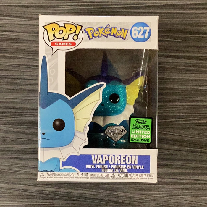 Funko POP! Games: Pokemon - Vaporeon (Diamond)(2021 Spring Convention)(Damaged Box) #627