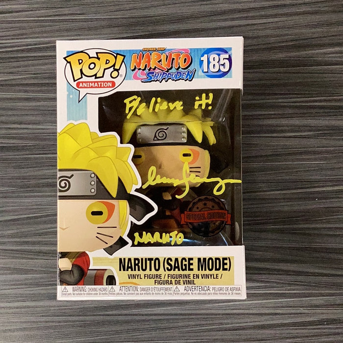 Funko POP! Animation: Naruto Shippuden - Naruto [Sage Mode](Special Edition)(Signed/Maile Flanagan/JSA)[Yellow Signature] #185