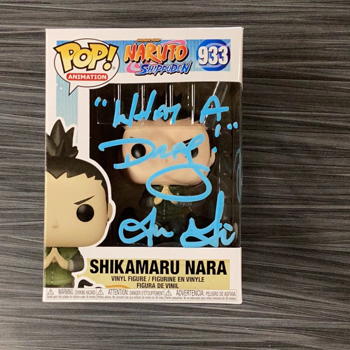 Funko POP! Animation: Naruto Shippuden - Shikamaru Nara (Signed/Tom Gibis/JSA)[Blue Signature] #933