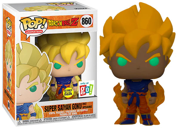 Funko POP! Animation: DragonBall Z - Super Saiyan Goku (First Appearance)(GiTD)(Go Calendars)(Damaged Box) #860