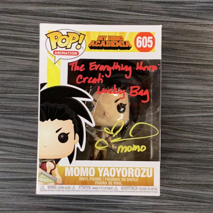 Funko POP! Animation:  My Hero Academia - Momo Yaoyorozu (Signed/Colleen Clinkenbeard/JSA)(Damaged Box) #605