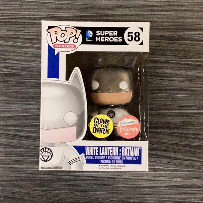 Funko POP! Heroes: Super Heroes - White Lantern: Batman (GiTD)(Fugitive Toys)(Damaged Box)[A] #58