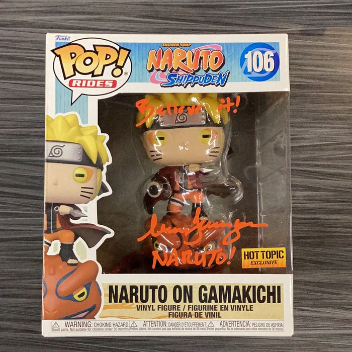 Funko POP! Rides: Naruto Shippuden - Naruto on Gamakichi [6 Inch](Hot Topic)(Signature/Maile Flanagan/JSA) #106