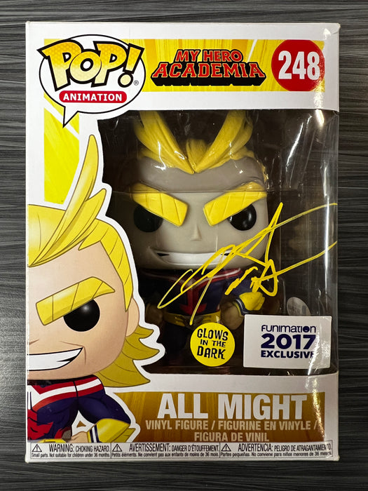 Funko POP! Animation: My Hero Academia - All Might (GiTD)(2017 Funimation)(Signed/Christopher Sabat/Beckett)(Damaged Box)#248