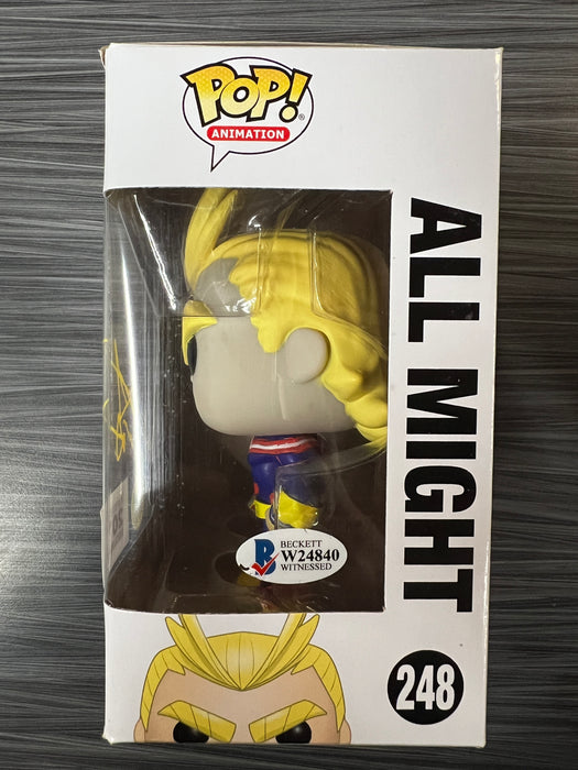 Funko POP! Animation: My Hero Academia - All Might (GiTD)(2017 Funimation)(Signed/Christopher Sabat/Beckett)(Damaged Box)#248