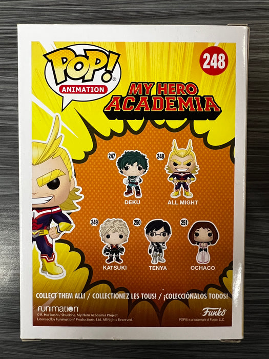 Funko POP! Animation: My Hero Academia - All Might (GiTD)(2017 Funimation)(Signed/Christopher Sabat/Beckett)(Damaged Box)#248