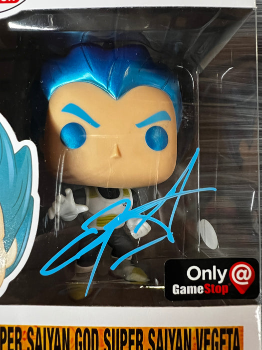 Funko POP! Animation: Dragon Ball Z - Super Saiyan God Super Saiyan Vegeta [Metallic](GameStop)(Signed/Christopher Sabat/JSA) #156