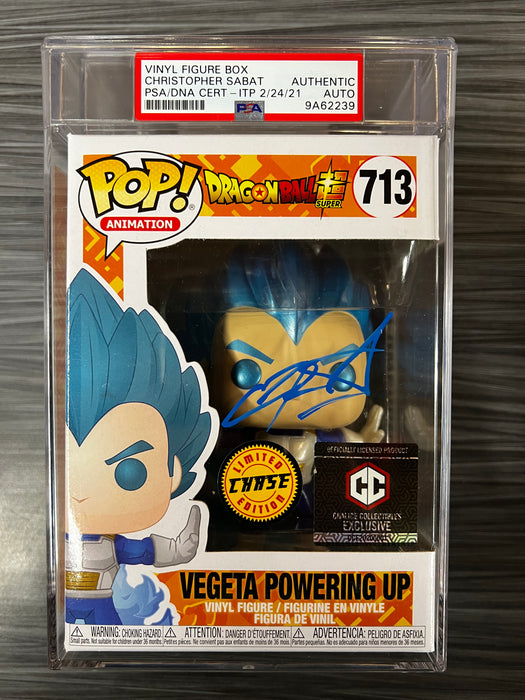 Funko POP! Dragon Ball Super: Vegeta Powering Up [Metallic](Chalice Collectibles)(CHASE)(Signed/Christopher Sabat/PSA Encapsulated) #713