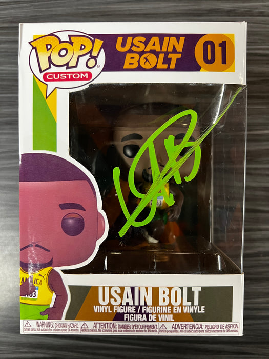 Custom POP! Usain Bolt (Signed/Usain Bolt/Beckett) #01