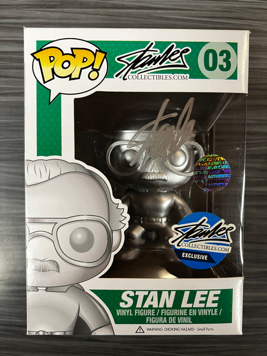 Funko POP! Stan Lee Collectibles: Stan Lee [Superhero Platinum] (Stan Lee Exclusive)(Signed/Stan Lee/Stan lee Collectibles Cert) #03