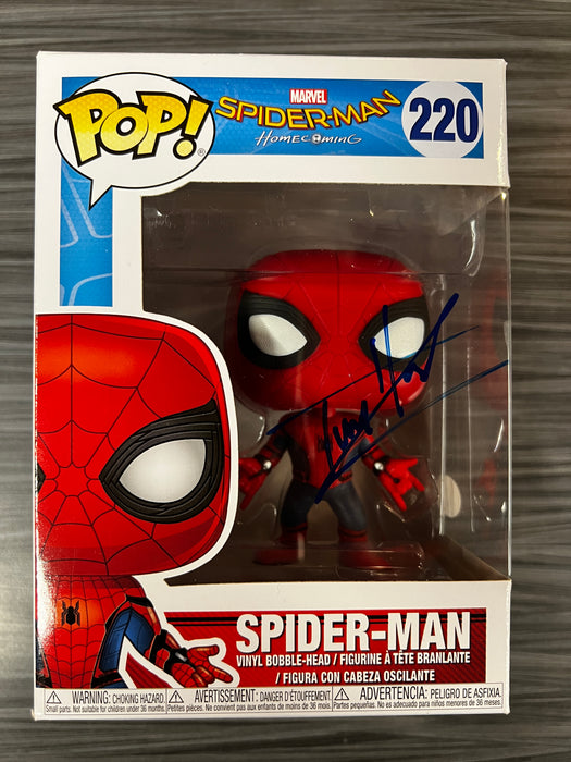 Funko POP! Marvel Spider-Man Homecoming: Spider-Man (Signed/Tom Holland/JSA)(Damaged Box) #220