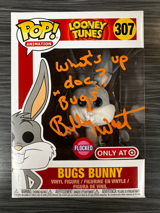 Funko POP! Animation: Looney Tunes - Bugs Bunny (Flocked)(Target) (Signed/Billy West/JSA)(Damaged Box) #307