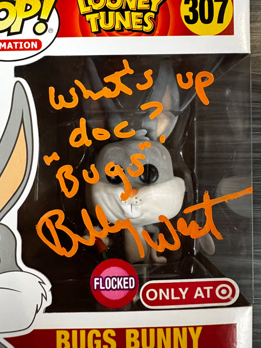 Funko POP! Animation: Looney Tunes - Bugs Bunny (Flocked)(Target) (Signed/Billy West/JSA)(Damaged Box) #307