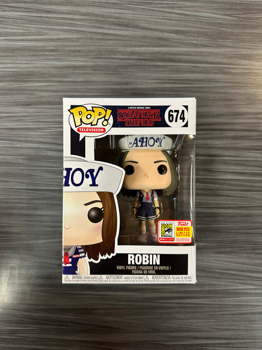 Funko POP! Television: Stranger Things - Robin (2018 SDCC)(1800 PCS)(Damaged Box) #674