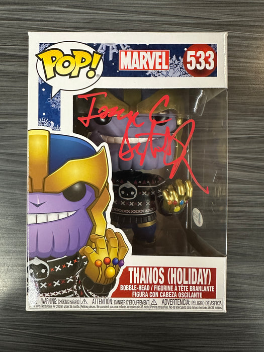 Funko POP! Marvel: Thanos [Holiday] (Signed/Isaac C. Singleton Jr./Beckett)(Damaged Box) #533