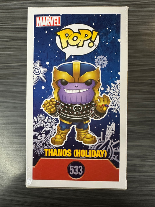 Funko POP! Marvel: Thanos [Holiday] (Signed/Isaac C. Singleton Jr./Beckett)(Damaged Box) #533