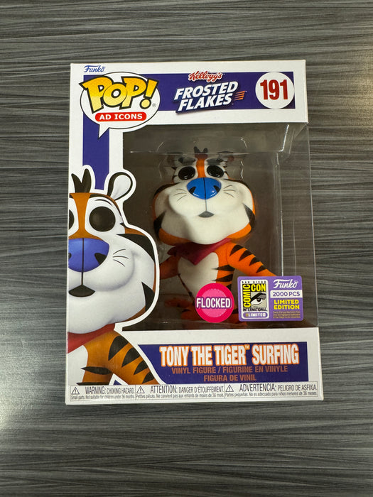 Funko POP! AD Icons: Frosted Flakes - Tony The Tiger Surfing (Flocked)(2023 SDCC)(Damaged Box)[A] #191