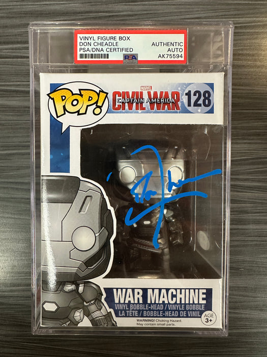 Funko POP! Marvel: Captain America Civil War - War Machine (Signed/Don Cheadle/PSA Encapsulated) #128