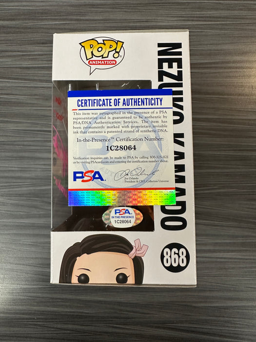 Funko POP! Animation: Demon Slayer - Nezuko Kamado (Signed/Abby Trott/PSA)(Damaged Box) #868