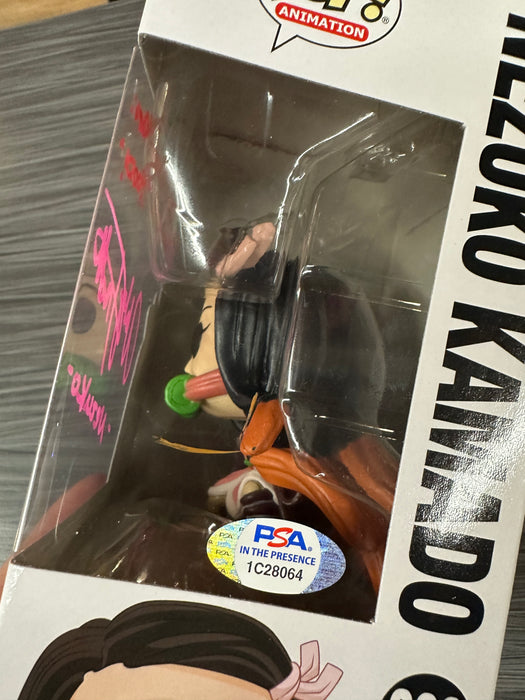 Funko POP! Animation: Demon Slayer - Nezuko Kamado (Signed/Abby Trott/PSA)(Damaged Box) #868