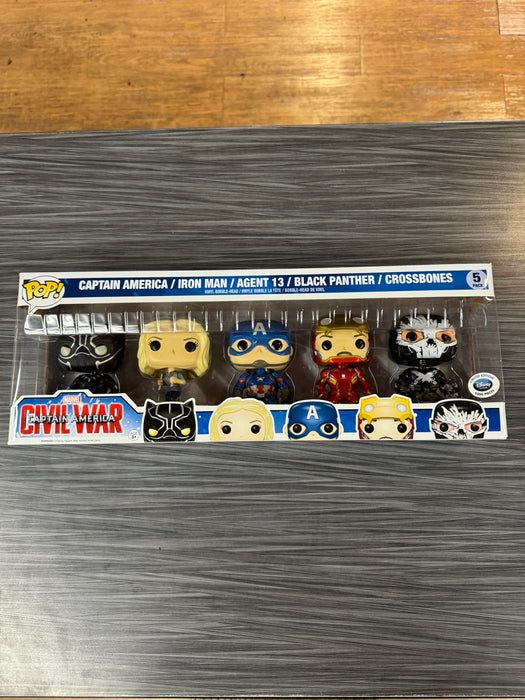 Funko POP! Marvel: Captain America Civil War - Captain America / Iron Man / Agent 13 / Black Panther / Crossbones (Disney Exclusive)(5000 PCs) [5-Pack]