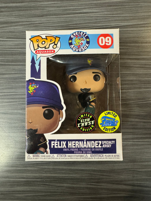 Funko POP! Aquasox: Everett Aquasox - Felix Hernandez [Specialty Jersey] (GiTD)(CHASE)(Funko Field)(Damaged Box) #09