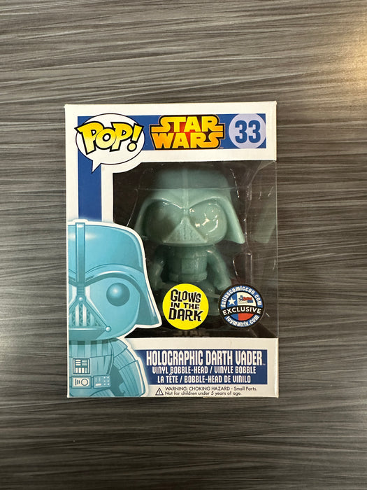 Funko POP! Star Wars: Holographic Darth Vader (GiTD)(Dallas Comic-Con)(Damaged Box) #33