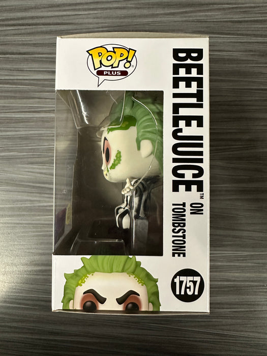 Funko POP! Plus: Beetlejuice on Tombstone (GiTD)(Entertainment Earth)(Damaged Box) #1757