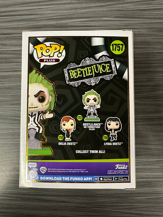 Funko POP! Plus: Beetlejuice on Tombstone (GiTD)(Entertainment Earth)(Damaged Box) #1757