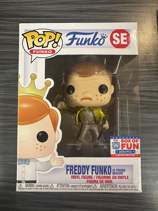 Funko POP! Funko: Freddy Funko As Freddie Mercury [Metallic] (Box of Fun)(2000 PCS)(Damaged Box) #SE
