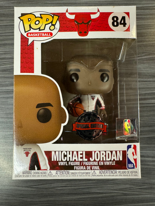 Funko POP! Basketball: Michael Jordan [White Warm Ups](Special Edition)(Damaged Box) #84