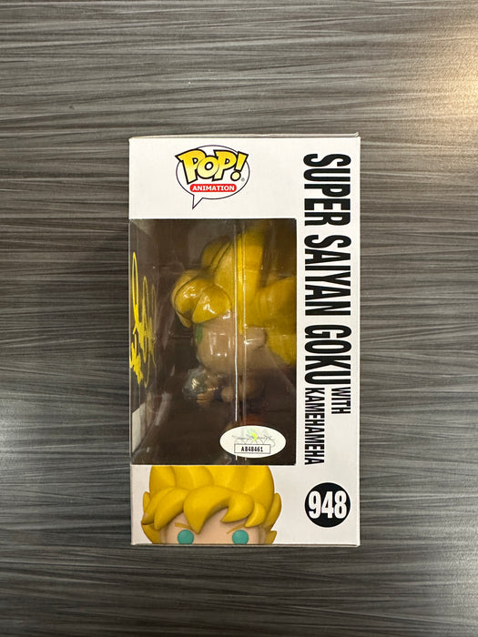 Funko POP! Animation: Dragon Ball Z - Super Saiyan Goku with Kamehameha (GiTD)(FYE Exclusive)(Signed/Sean Schemmel/JSA) #948