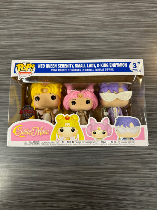 Funko POP! Animation: Sailor Moon - Neo Queen Serenity,Small Lady & King Endymion (Specialty Edition Sticker)(Damaged Box)