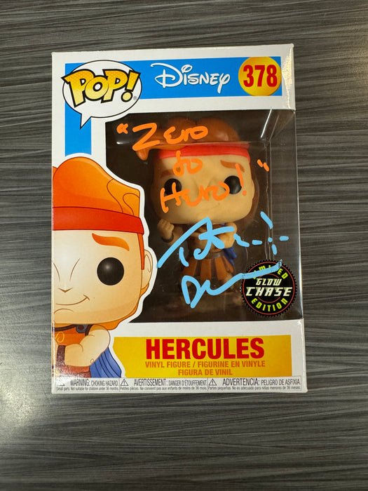 Funko POP! Disney: Hercules (GiTD)(CHASE)(Signed/Tate Donovan/JSA) #378