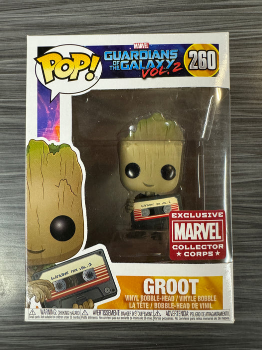 Funko POP! Guardians of The Galaxy 2 - Groot [Mix Tape] (Collector Corps)(Damaged Box) #260