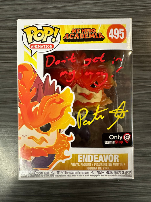 Funko POP! Animation: My Hero Academia - Endeavor (GameStop)(Signed/Patrick Seitz/JSA) #495