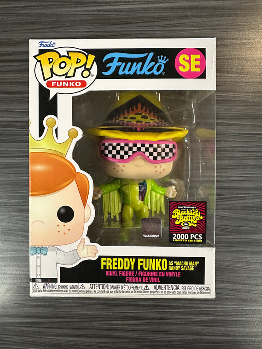 Funko POP! Freddy Funko As "Macho Man" Randy Savage (2022 Blacklight Battle)(2000 PCS)(Damaged Box) #SE