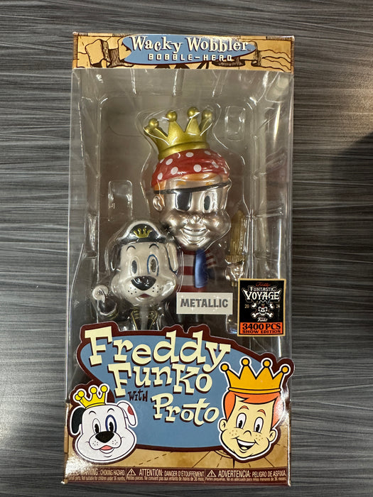 Wacky Wobbler Bobble Head: Freddy Funko w/ Proto [Metallic] (3400 PCs)(Funtastic Voyage)