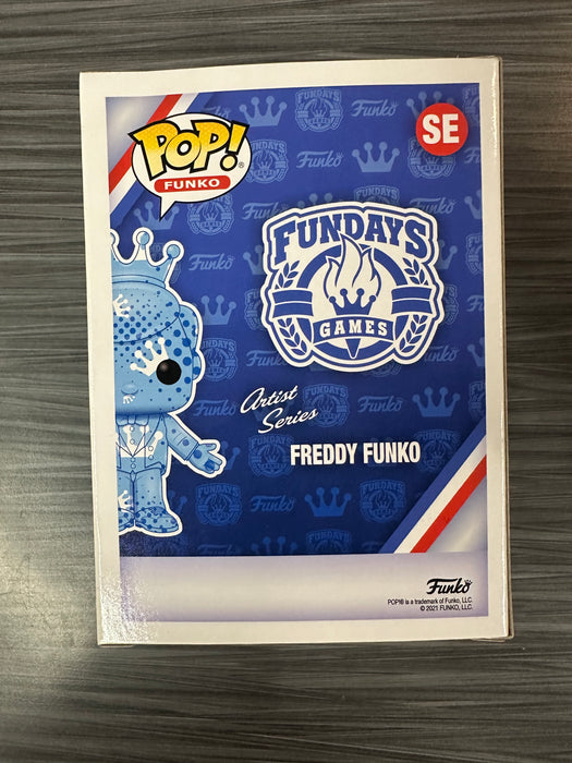 Funko POP! Freddy Funko [Artist Series Light Blue and White Crowns with Blue Dots] (2021 Fundays 1000PCS)(Damaged Box)[B] #SE