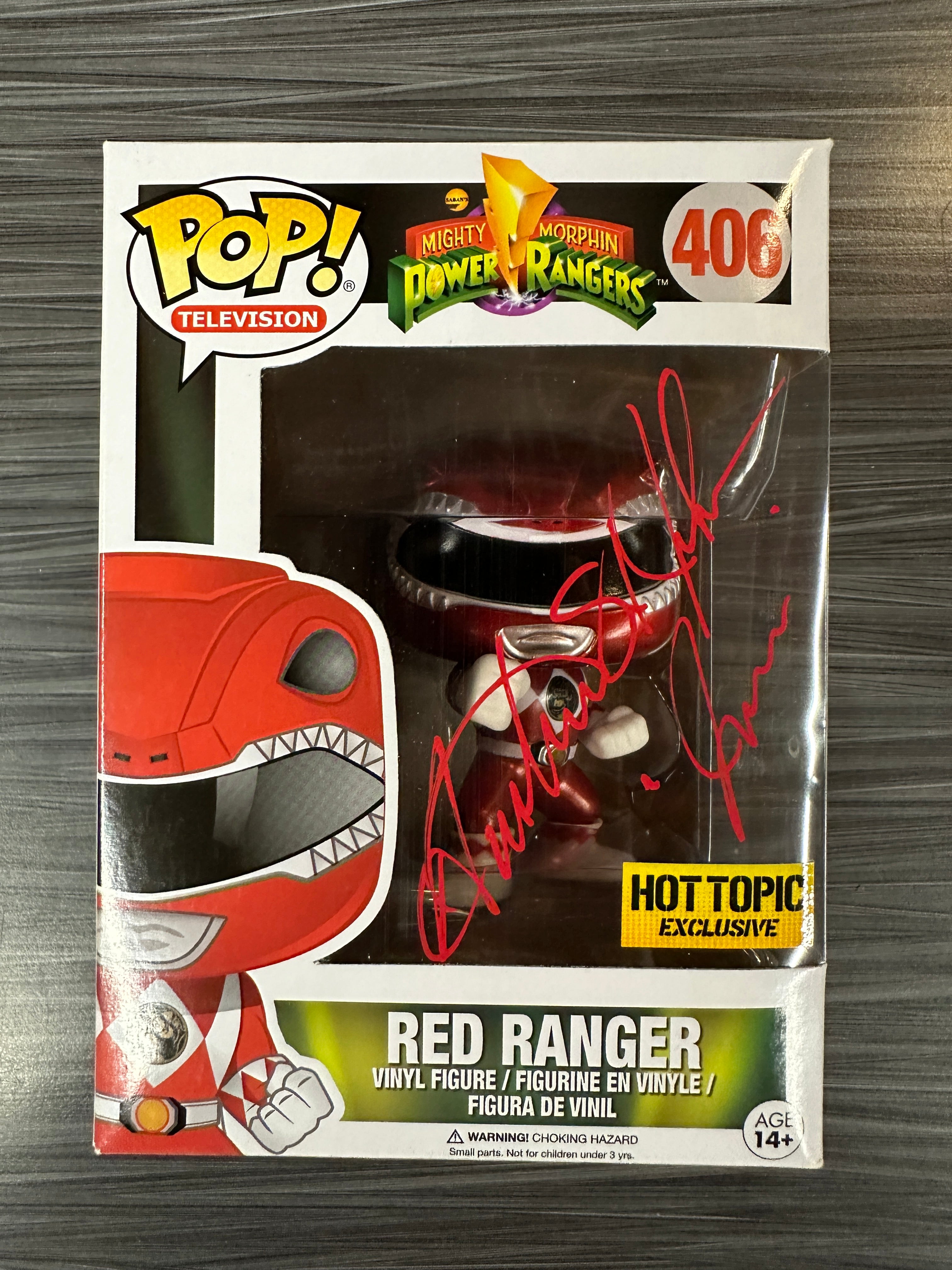 Mighty Morphin Power Rangers Red Ranger Funko POP #406 signed 2024 by Austin St. John