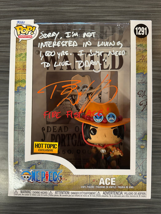 Funko POP! Animation: One Piece - Ace [Wanted Poster] (Hot Topic)(Signed/Travis Willingham/JSA) #1291