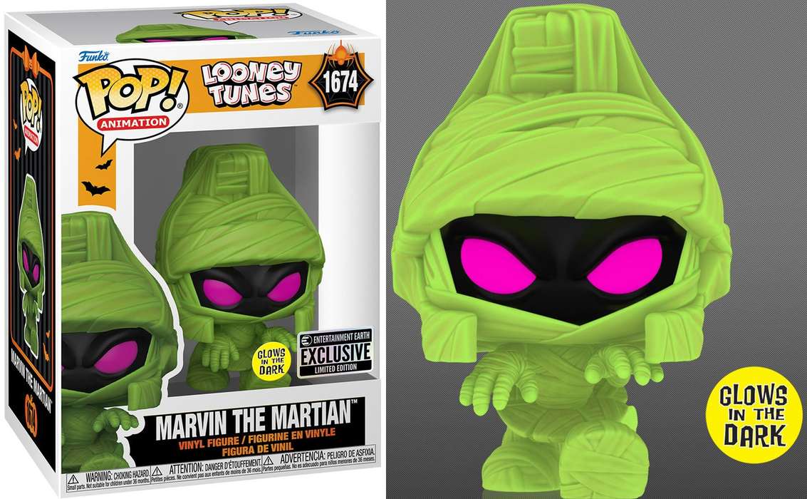 Funko POP! Animation: Looney Tunes - Marvin The Martian [Mummy] (GiTD)(Entertainment Earth)(Damaged Box) #1674