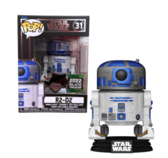 Funko POP! Star Wars: R2-D2 (Diamond)(2022 Galactic Convention)(Green Sticker) #31