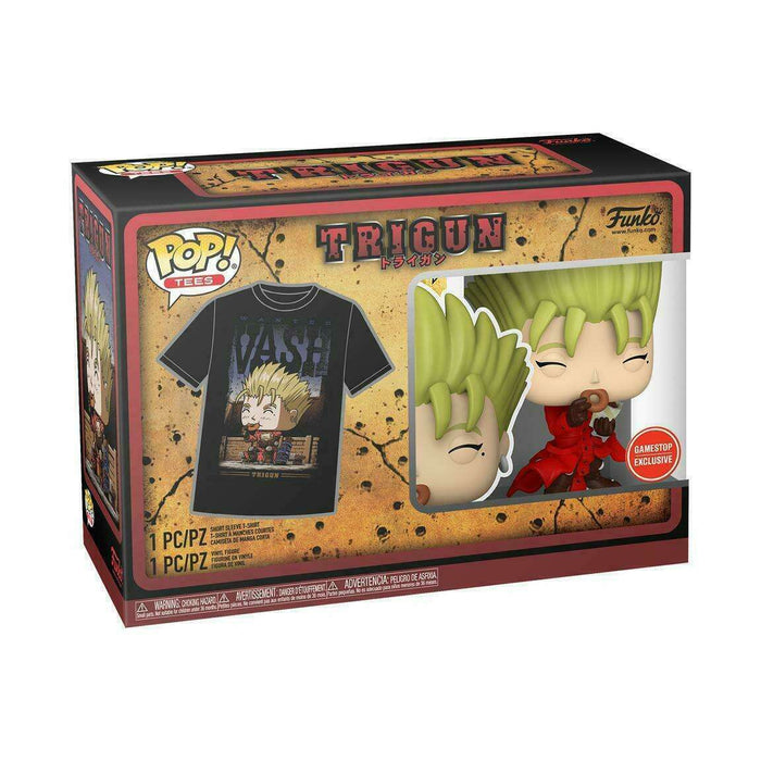 Funko POP! Tees: Trigun - Vash the Stampede [with Donut] POP! & Tee (GameStop)